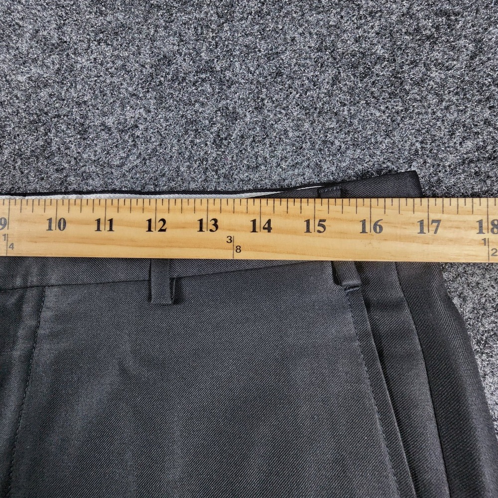 Zanella Devon Super 120s Wool Dress Pants Mens 33x29 Black Cuffed Made in Italy - Picture 8 of 10